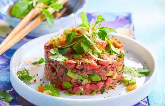 tartare de boeuf à lasiatique
